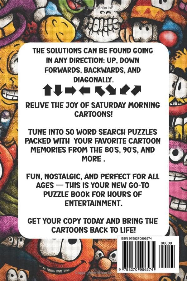 Cartoon Word Search Large Print Puzzle Book for Adults, Seniors & Teens: 50 Classic TV Favorites – Nostalgic Fun for All Ages | 6x9 by Michael Hill