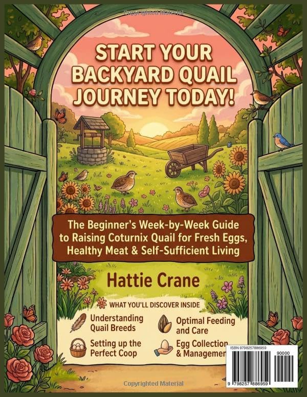 Backyard Quail in 30 Days: The Beginner's Week-by-Week Guide to Raising Coturnix Quail for Fresh Eggs, Healthy Meat, and Self-Sufficient Living — Plus How to Turn Your Flock into Income by Hattie Crane