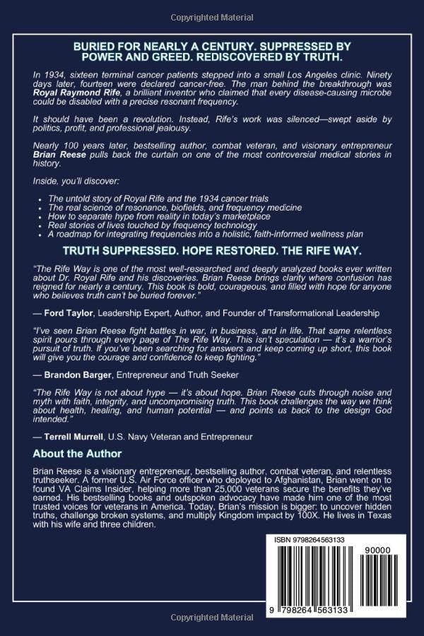 THE RIFE WAY: The Untold Story of Frequency Technology and the New Science of Self-Healing by Brian Reese