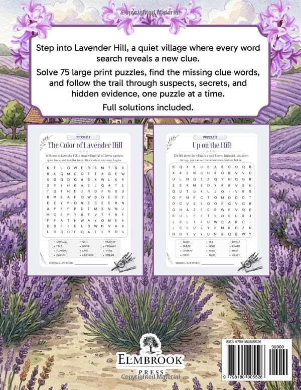 Cozy Mystery Word Search for Seniors: Large Print Murder Mystery Puzzle Book: Easy-to-Read Grids, No Diagonal Words & Full Solutions (Elmbrook Large Print Word Search Collection) by Elmbrook Press