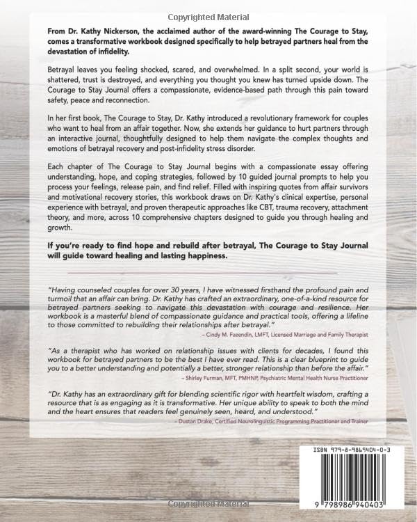 The Courage to Stay Journal: An Affair Recovery Workbook for the Hurt Partner by Kathy Nickerson PhD