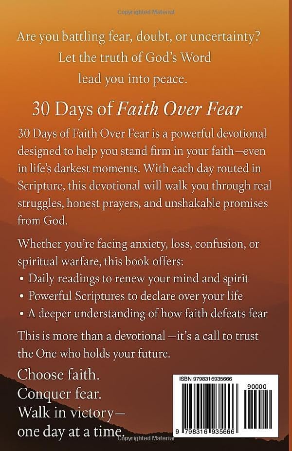 30 Days of Faith Over Fear: A Devotional for Trusting God in Uncertain Times (30 Day Devotional Series – Daily Inspiration for a Stronger Faith) by AL. V