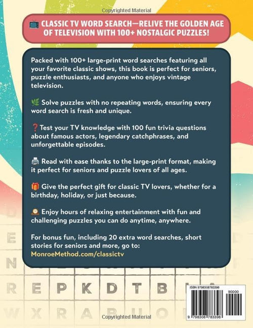 "A Blast From The Past" Classic TV Large Print Word Search: 100 Big Font Wordfind Puzzles for Adults & Seniors - Relive Sitcoms, Talk Shows & TV’s Golden Age from the 1950s-1990s (Classic Gifts) by Garrett Monroe