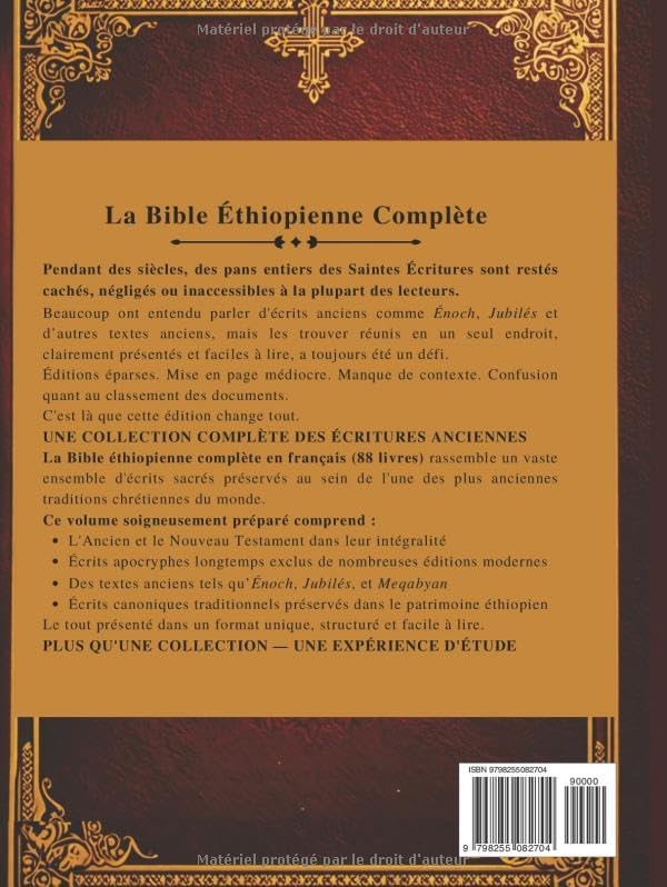 La Bible Éthiopienne Complète en Français (88 Livres): Écritures Anciennes Comprenant les Apocryphes, le Livre d'Hénoch, le Livre des Jubilés, le ... leur Contexte Historique (French Edition) by Anonymous