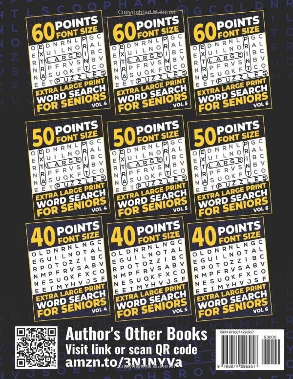 62 Points Font Size Extra Large Print Word Search for Seniors: 50 puzzles with 1100 words - Vol 6 by Firefly Press
