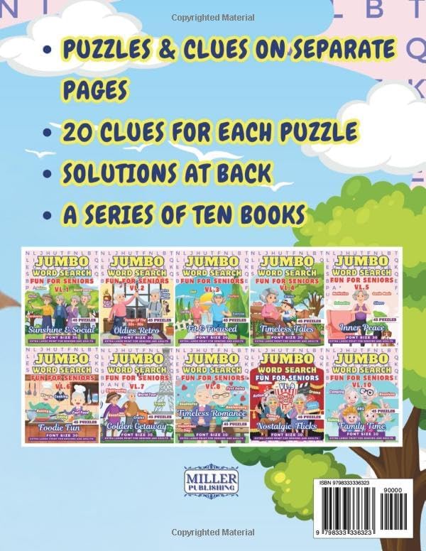 Jumbo Word Search Book For Seniors & Adults- Oldies Retro: Nostalgic Extra Large Print Themed Puzzles- 30 Font Size- Very Big Letters (Jumbo Word ... Large Print - Fun For Seniors & Adults) by Miller Publishing