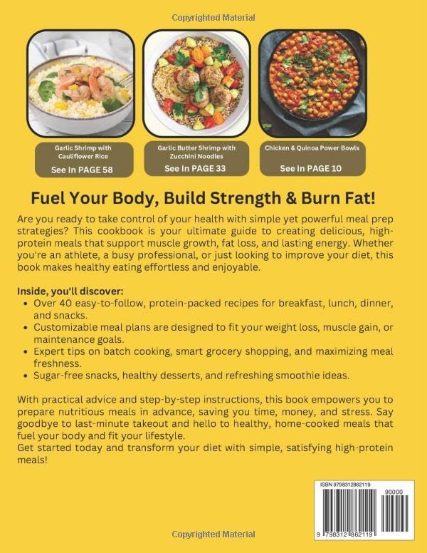 Easy & Delicious High-Protein Low-Carb Meal Plans.: A Healthy Meal Prep Cookbook with Low-Fat Recipes for Slimming Down, Losing Weight and Burning Fat. by Tessa Marlo