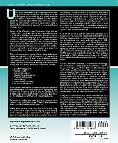 Patterns for Effective Use Cases (The Agile Software Development Series) by Steve Adolph