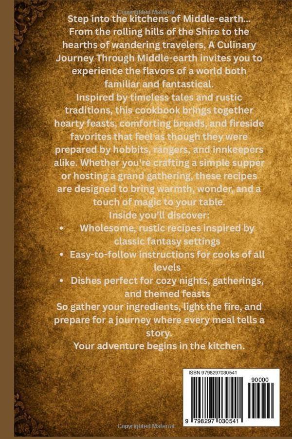 A Culinary Journey Through Middle-Earth: A Fantasy-Inspired Cookbook of Hobbit Meals, Elvish Delights & Dwarvish Feasts: Perfect for LOTR fans, ... dinners! (FIRE & SALT The Hearth Codices) by Tobold “Toby” Brockhouse Esquire