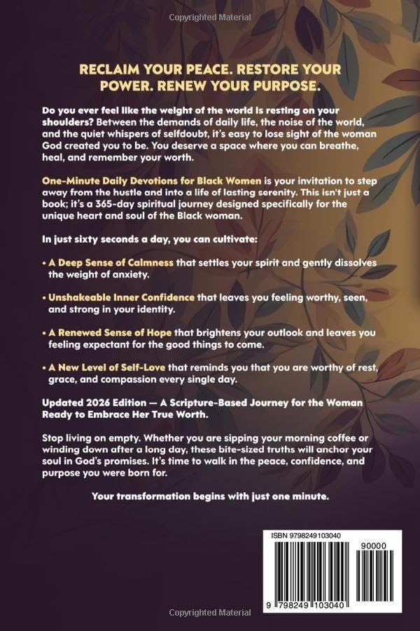 One-minute Daily Devotions For Black Women: 365 Christian Devotionals to Renew Faith, Unlock Inner Strength & Embrace Your True Worth For Life of Peace, Confidence & Purpose by Joelle Jacobs