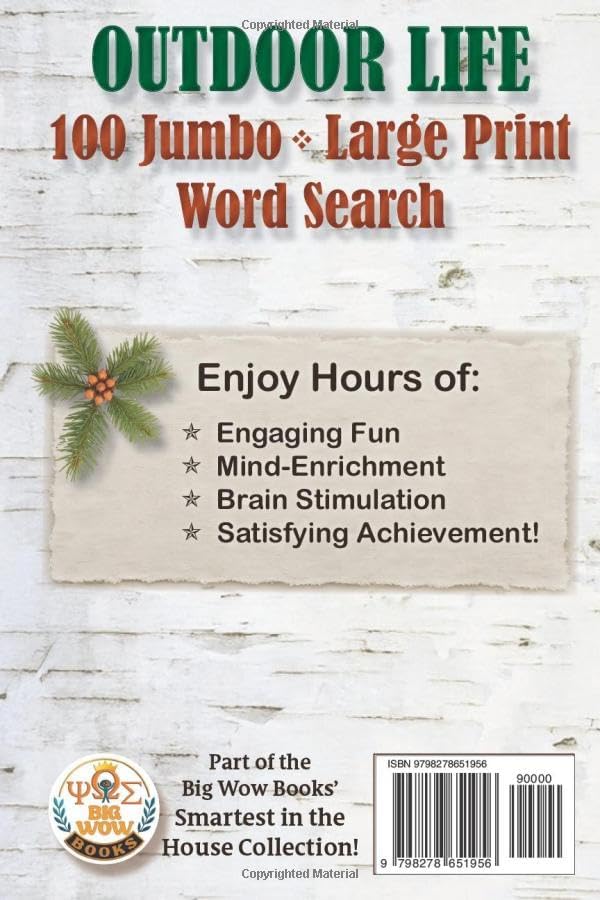 Outdoor Life 100 Jumbo Large Print Word Search Puzzles for Adults, Seniors & Teens: Relaxing Brain Games with Easy-to-Read Jumbo Puzzles for Stress-Free Mental Stimulation by Mary Alexander