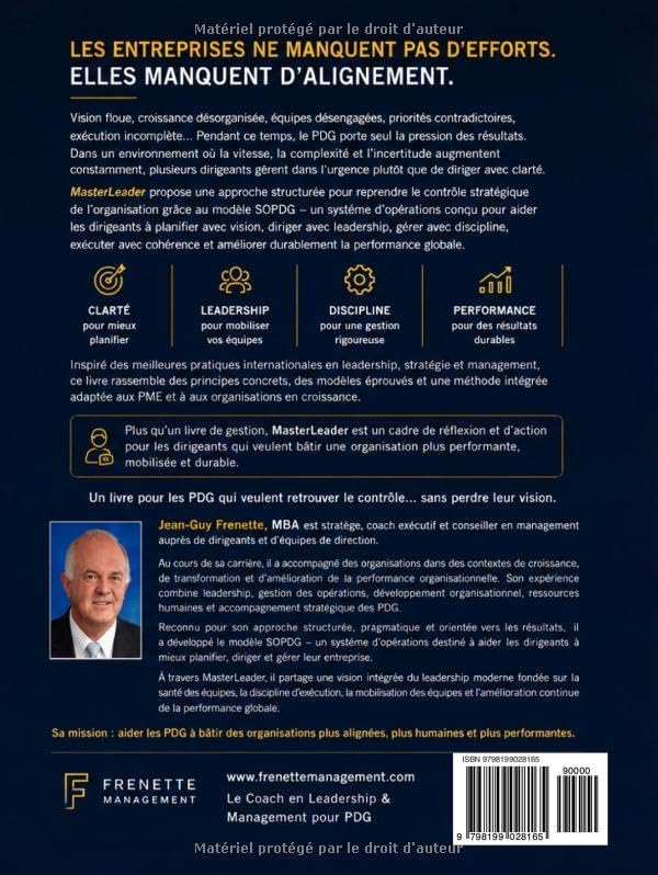 MasterLeader: Le système SOPDG pour diriger une PME performante (French Edition) by Jean-Guy Frenette