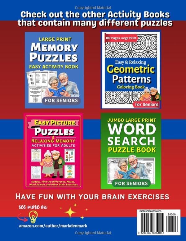 Large Print Word Search Puzzles for Seniors in Relaxing Activity Book: The Ultimate Puzzle Book (Vol 2.) includes Easy Sudoku, Find the Difference, ... Other Quick Logical Games to Help with Memory by Mark First Denmark