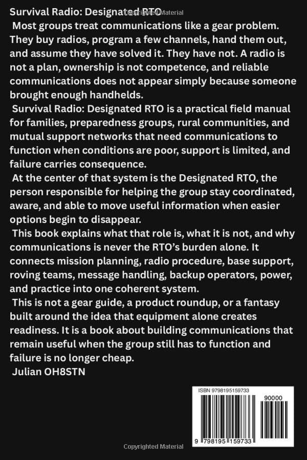 Survival Radio: Designated RTO: Group Radio Operator Handbook for SHTF (OH8STN: Grid Down Emergency Communications) by Julian White