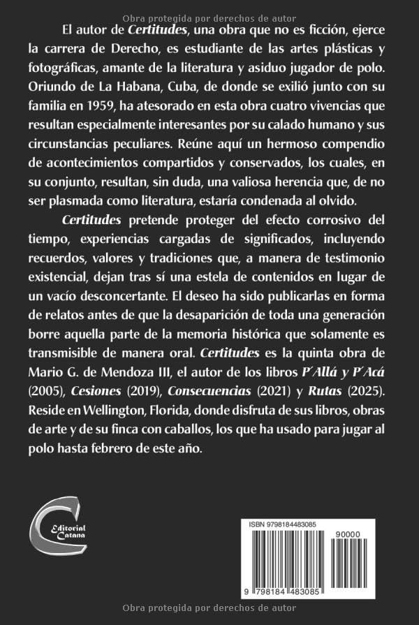 Certitudes (Spanish Edition) by Mario G. de Mendoza III