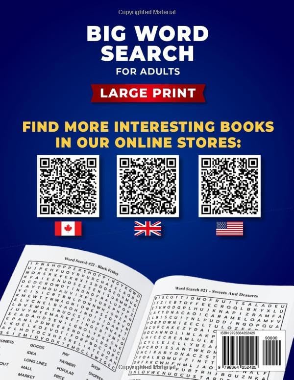 BIG 4000 New Words Word Search for Adults: 100+ Large Print Puzzles with Interesting Themes about the Year by My Brain Is Busy