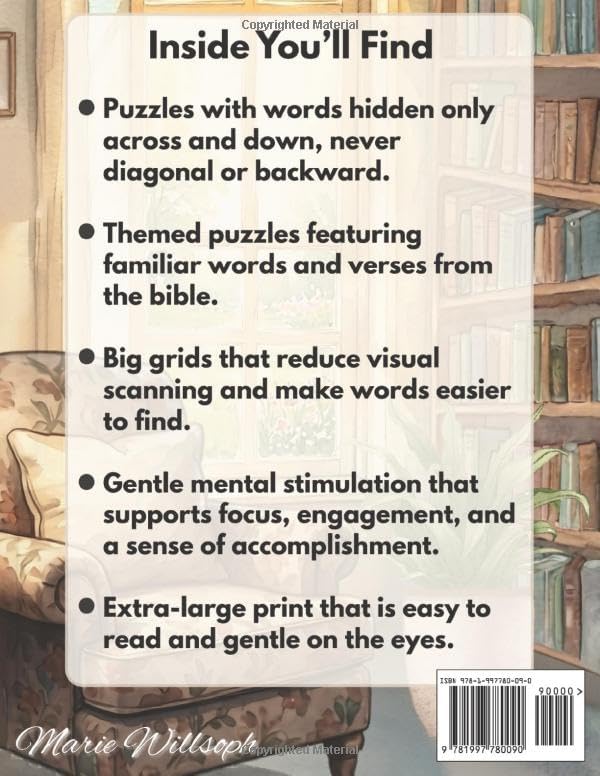 Bible Verse Word Search for Seniors with Dementia in Extra Large Print: Simple Puzzles That Are Easy to Solve to Support Memory Care and Relaxation ... Solve Puzzle Books for Adults With Dementia) by Marie Willsoph