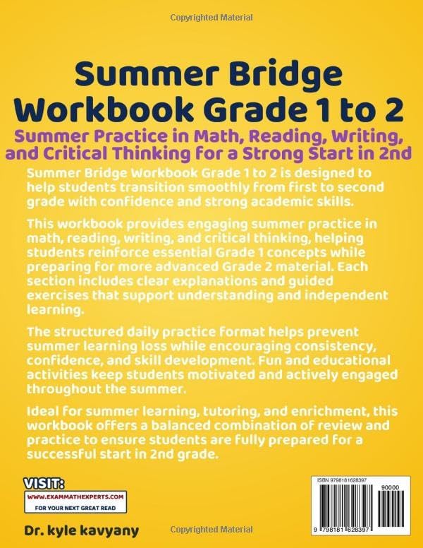 Summer Bridge Workbook Grade 1 to 2: Daily Math, Reading, Writing, and Problem-Solving Practice to Prepare for 2nd Grade by Jacob Kohannim