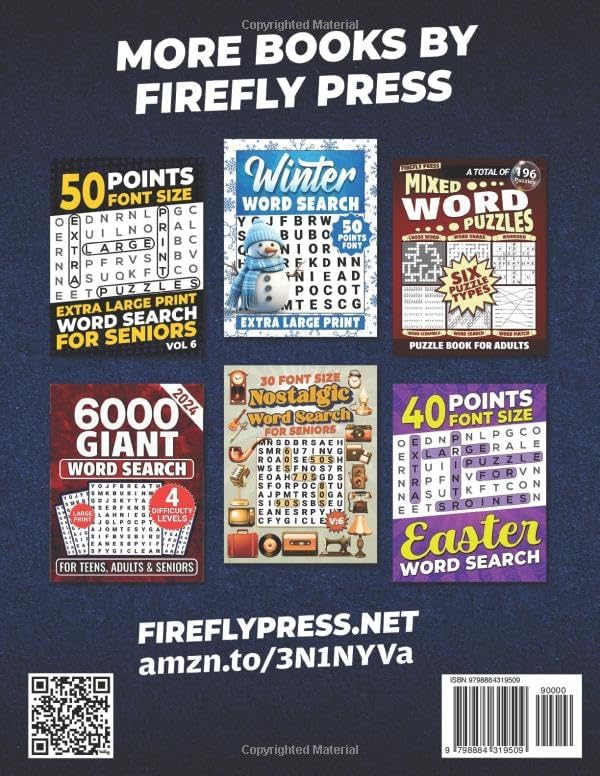 50-Point Font Size Extra Large Print Mother's Day Word Search Book: 50 XXL Font Size Word Search Puzzles for Adults and Seniors by Firefly Press