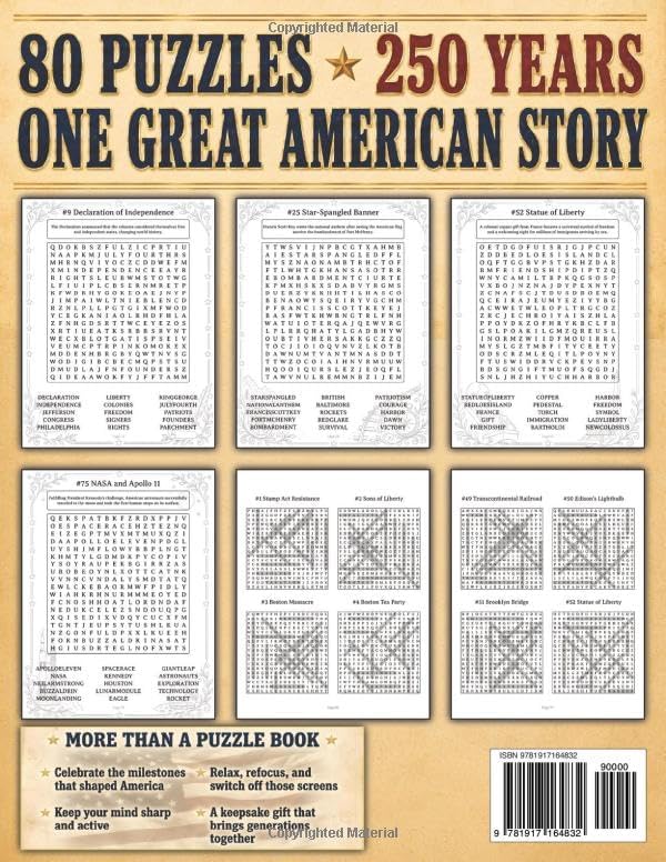 THE GREAT AMERICAN WORD SEARCH: 80 Large-Print American History Puzzles Celebrating the USA's 250th Anniversary (1776–2026) — A Patriotic Gift Book & ... & History Lovers | Semiquincentennial Edition by Riley Goodwin