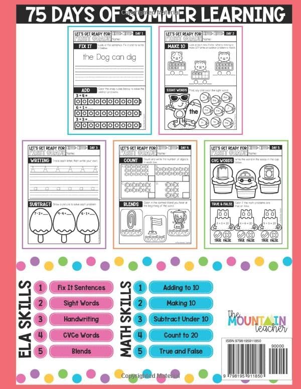 Get Ready for First Grade: Summer Workbook - Kindergarten to 1st Grade (Getting Ready for School Summer Workbooks) by Emily Kelly M.Ed