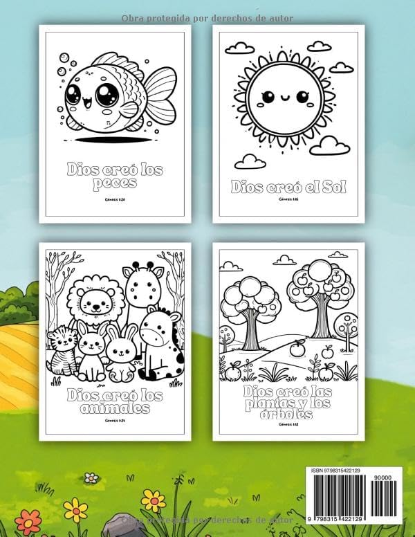 La Creación de Dios: Un lindo y sencillo libro cristiano de colorear para niños basado en Génesis 1 (Spanish Edition) by Gisselle Cruz