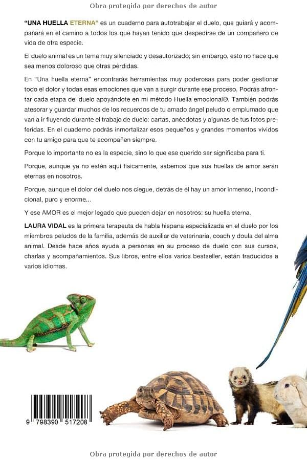 UNA HUELLA ETERNA. Cuaderno para autotrabajar el duelo animal (Spanish Edition) by Laura Vidal