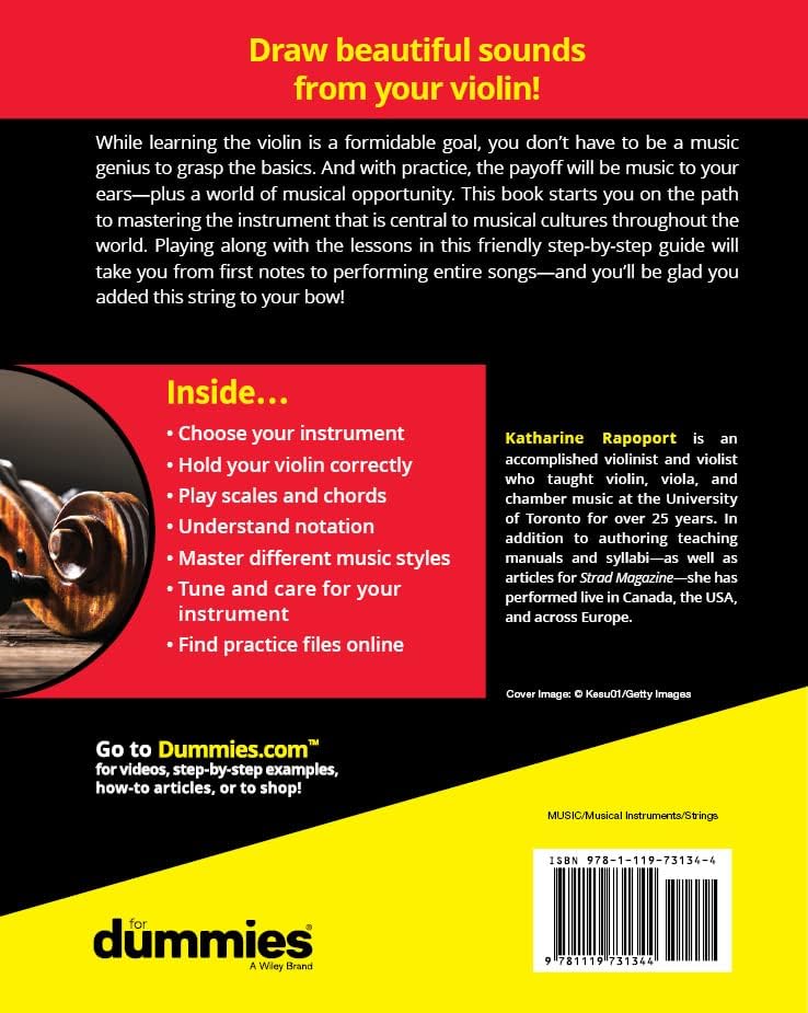 Violin For Dummies: Book + Online Video and Audio Instruction by Katharine Rapoport