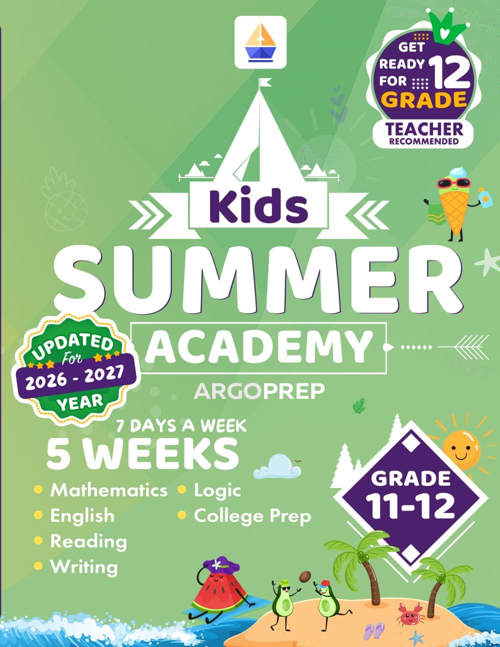 Kids Summer Academy by ArgoPrep - Grades 11-12: 5 Weeks of Math, Reading, Science, Logic, and Fitness | Online Access Included | Prevent Summer Learning Loss by ArgoPrep