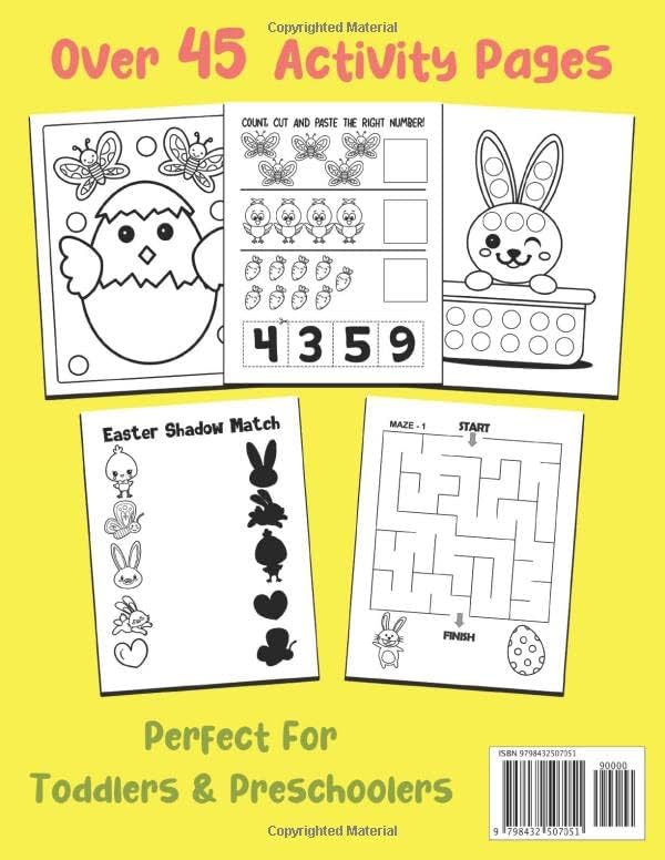 Easter Activity Book for Kids Ages 2-5: A Happy Easter Workbook for Toddlers & Preschoolers With Coloring Pages, Dot Markers Activity, Mazes, Learning Games, and a Lot More Fun! by ActivityLeaf Press