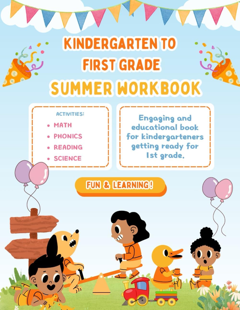 Kindergarten to First Grade Summer Workbook: Fun Learning Activities for Kids Ages 5–6 with Math, Word Problems, Phonics, Reading Comprehension, and More | My 1st Grade Readiness Handbook by Little Scholars Workbooks