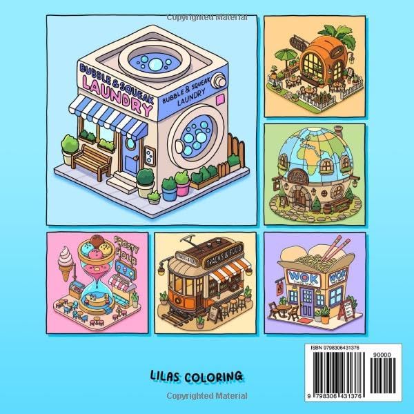 Cute Spots Cozy Fantasy Coloring Book for Teens and Adults: Adorable Scenes of Fantasy Retreats and Third Places for Relaxing Coloring by Lilas Coloring