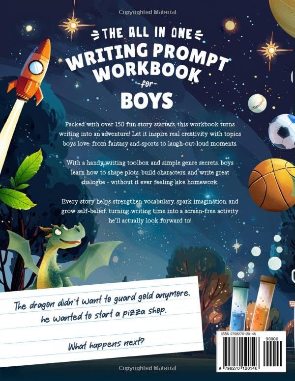 The All In One Writing Prompt Workbook for Boys Ages 8-12: 150+ Fun & Creative Story Starters to Spark Imagination, Build Confidence, and Improve Writing Skills in Every Genre (Kids Creative Writing) by Avery Allen
