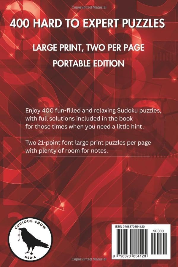 Serious Sudoku, Portable Edition, Hard to Expert: Volume 1 (Serious Sudoku Collection) by Curious Crow Media