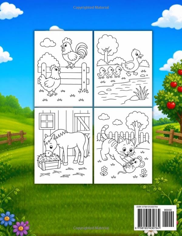 Farm Animals Coloring Book for Kids Ages 3–5: Cute and Easy Farm Animals with Simple Designs for Toddlers and Preschoolers by Polly Stephens