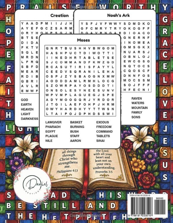 Large Print Bible Word Search Book for Seniors: 100 Easy-to-Read Scripture Puzzles Featuring Inspirational Verses, Faith Based Challenges and Relaxing Brain Exercise by Daniel Creations