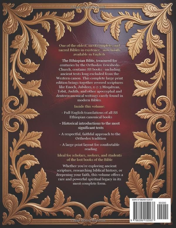 The Ethiopian Bible in English – Complete Large Print Edition: Includes All 88 Books from the Orthodox Tewahedo Canon with Enoch, Jubilees, Meqabyan, Tobit, and Lost Apocrypha by Isaac Tekle