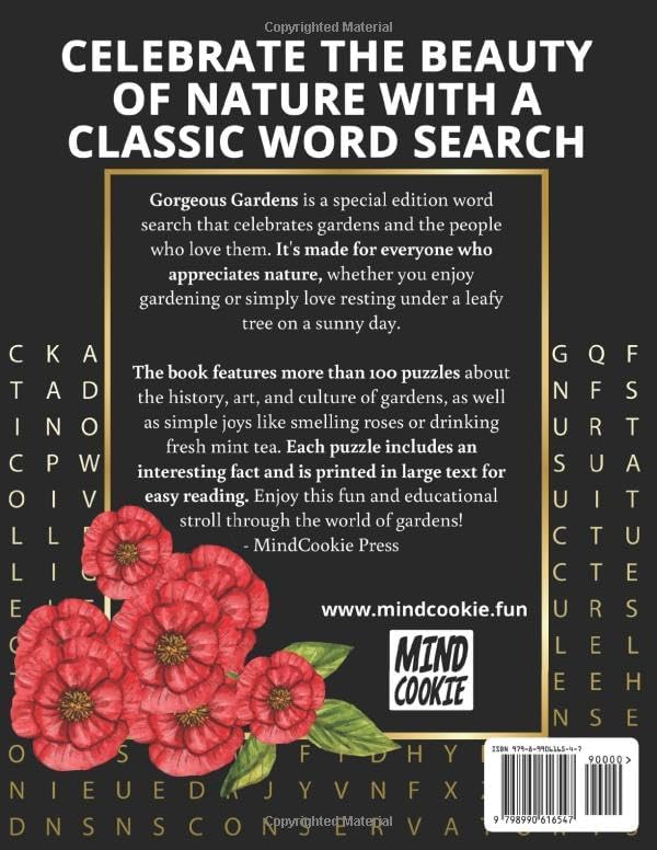 Gorgeous Gardens - Botanicals and Plants Large Print Word Search: Relaxing and Fun Diverse Themed Puzzle Book for Adults Seniors and Teens (Happy Puzzling!) by MindCookie