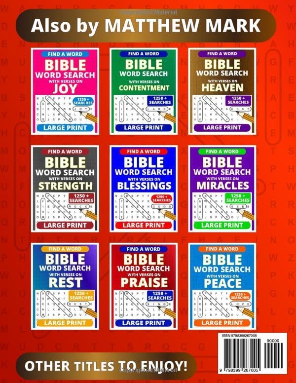 Large Print Bible Word Search – with Verses on Promises by Matthew Mark