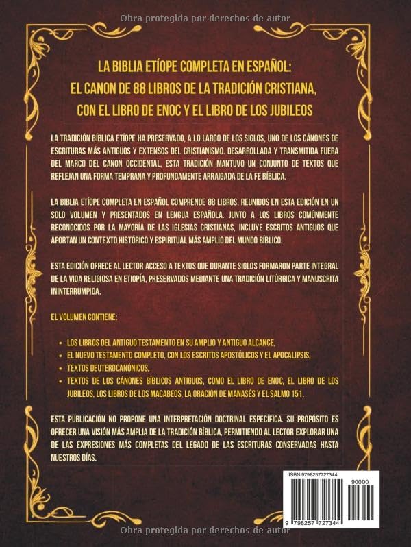 La Biblia Etíope Completa en Español: El Canon de 88 Libros de la Tradición Cristiana, con el Libro de Enoc y el Libro de los Jubileos (Spanish Edition) by Andrés Valcorán