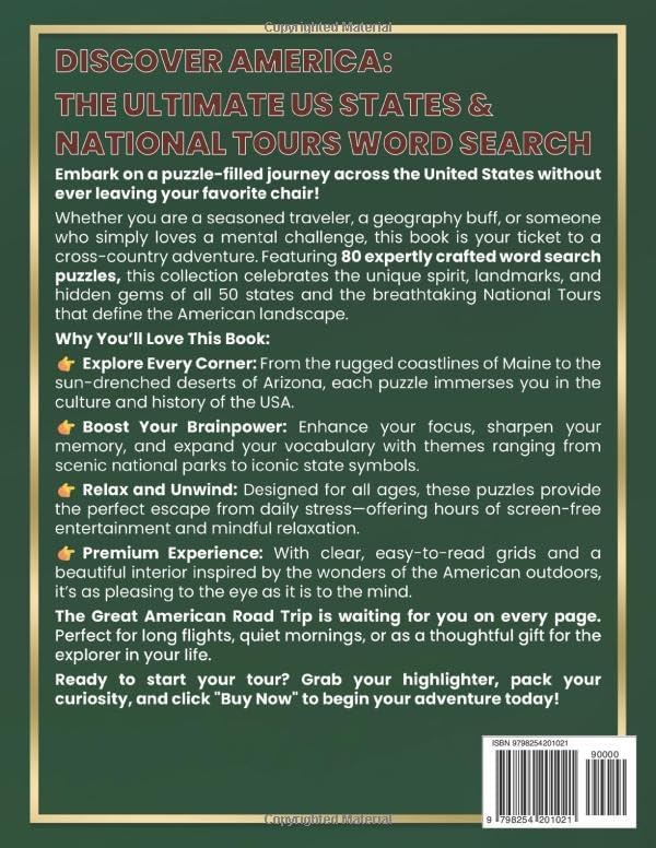 National Parks Word Search Large Print: Explore 80 Scenic Regions and Historical Sites with Challenging Puzzles for Seniors and Outdoor Enthusiasts (The Adult & Senior Brain Treasure Series) by Blake Finch