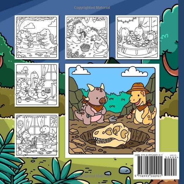 Cozy Kawaii Dinosaurs: Bold and Easy Coloring for Relaxation, Stress Relief, and Calm Creativity with Peaceful Moments by Keep Coloring