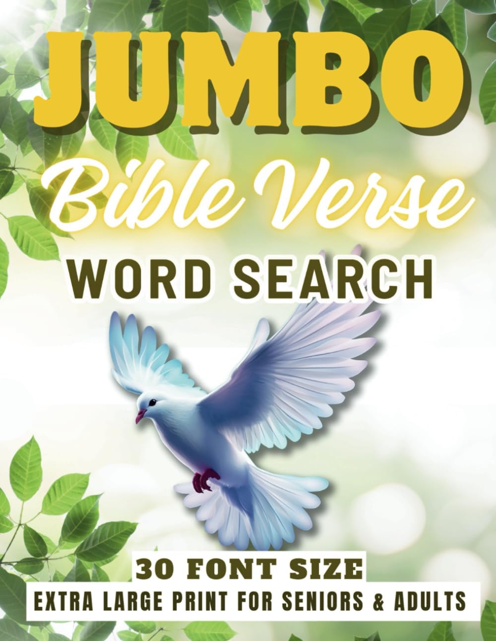 Jumbo Bible Verse Word Search For Seniors & Adults- 30 Font Size: Extra Large Print Puzzle Book For Men & Women- With Scriptures by WisdomQuest Press