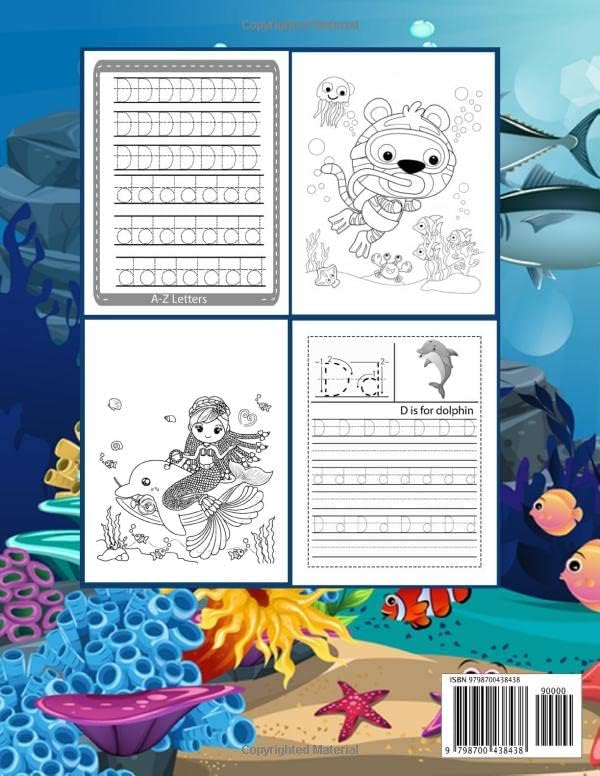 Kindergarten Handwriting Workbook: Sea Life Kindergarten and 1st Grade Workbook, Tracing Alphabet and Coloring Pages by Sameh Madbouly