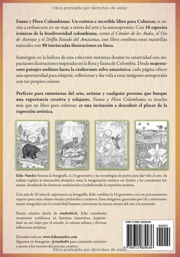 Fauna y Flora de Colombia: Un exótico e increíble libro para colorear (Spanish Edition) by Kike Nandez
