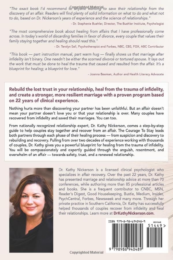 The Courage to Stay: How to Heal From an Affair and Save Your Marriage by Kathy Nickerson PhD