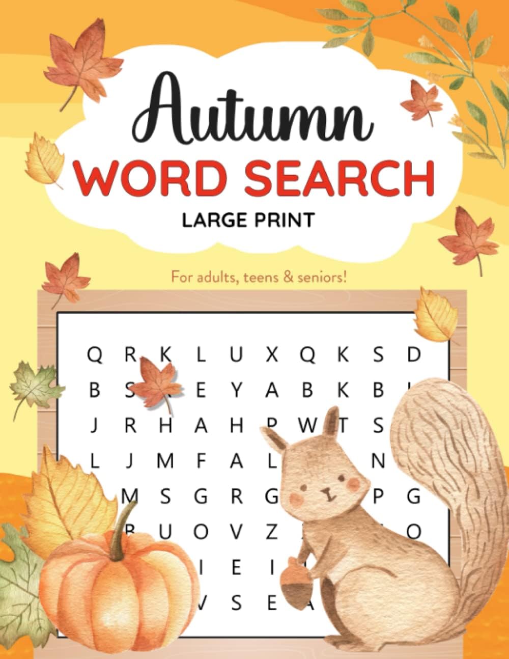 Autumn Word Search for Adults, Teens & Seniors: Large Print Word Search Puzzle Book for Fall, Halloween & Thanksgiving by Fleurette Press