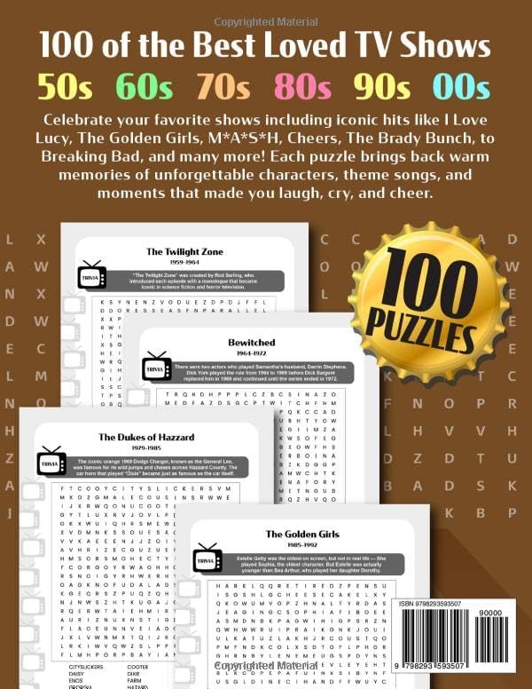 Back in Time: Classic TV Word Search Puzzles for Adults and Seniors: Travel Back to Your Favorite TV Shows with 100 Nostalgic and Fun Themed Puzzles ... Puzzles for Curious Kids and their Parents) by Betty Bright