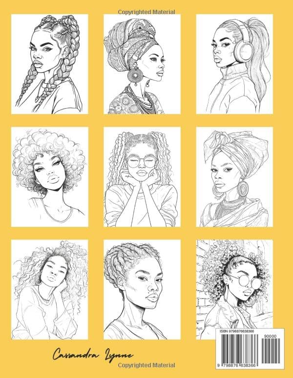 Black Women Coloring Book: Beautiful Coloring Book, 34 Portraits of Slaying Black Beauties by Cassandra Lynne
