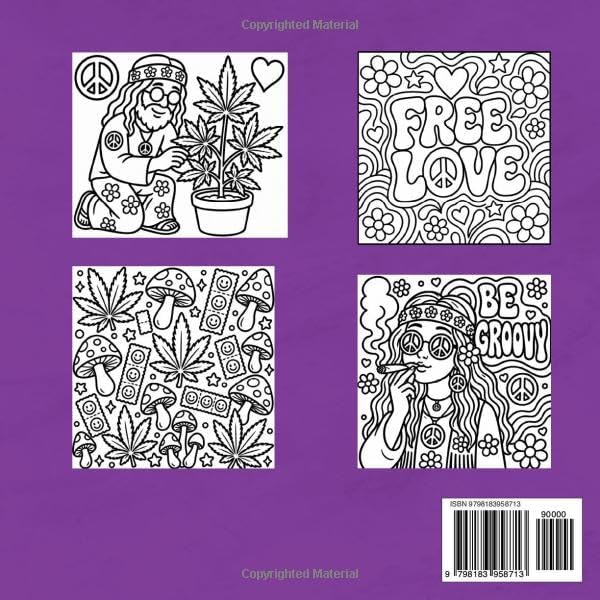 Cozy Trippy Hippies Bold & Groovy Coloring Book by Kelsey Carpenter